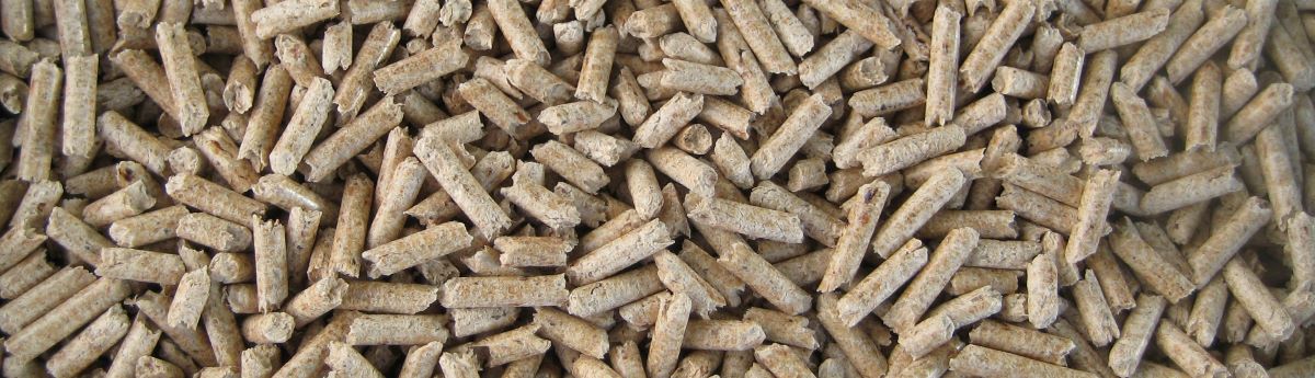 close up of pile of 6mm wood pellets