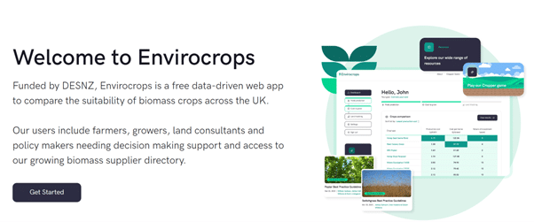 screenshot of Envirocrops website